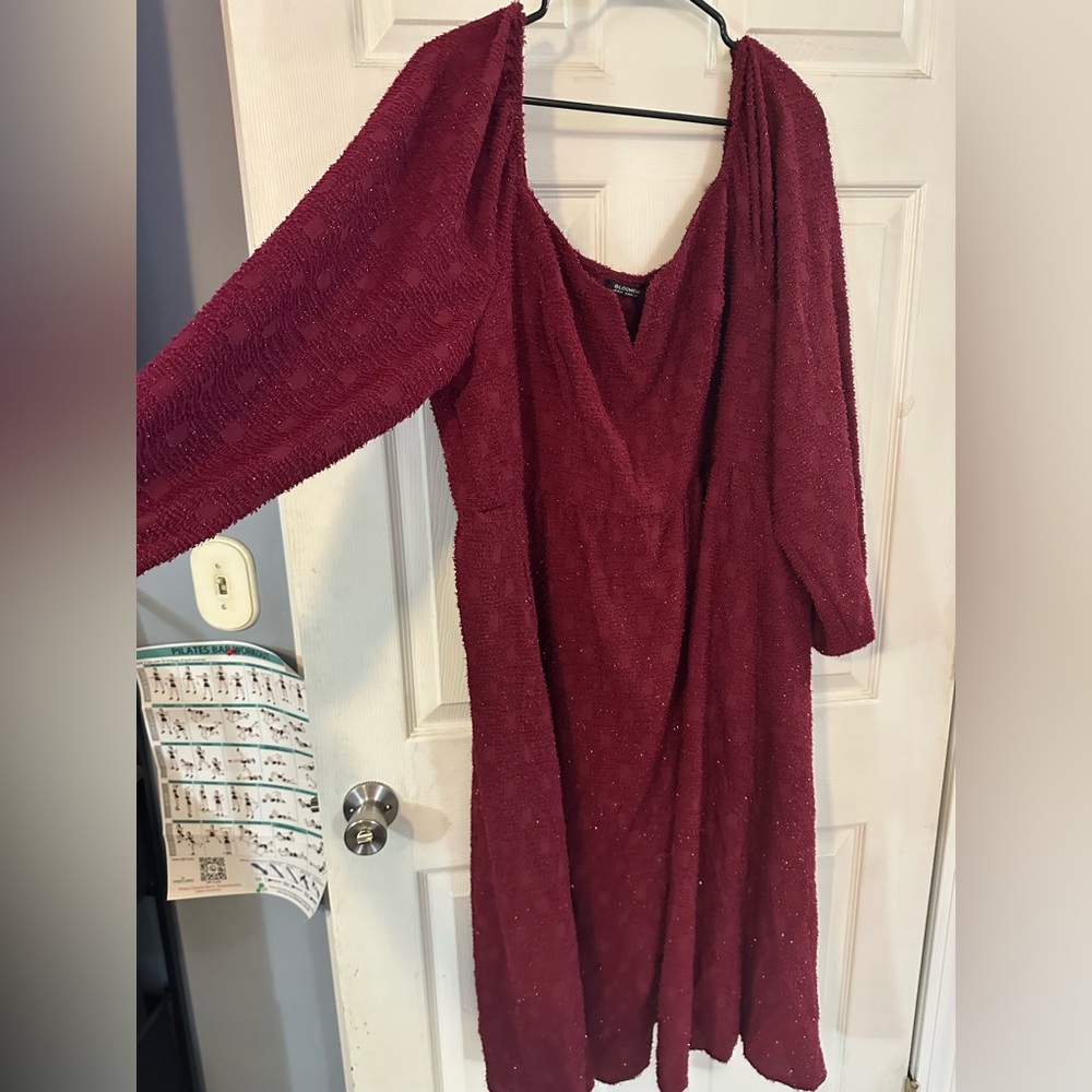 BloomChic Textured Burgundy Dress